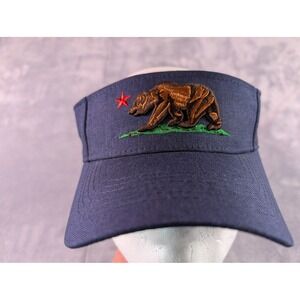 Pit Bull California Republic Bear Logo Visor Navy Blue Adjustable Hat